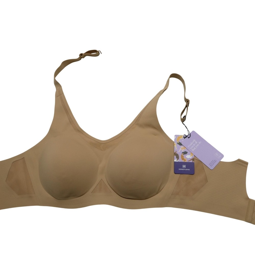 Honeylove Bra Womens M++ Beige CloudFuse Wireless T-Shirt Seamless Support